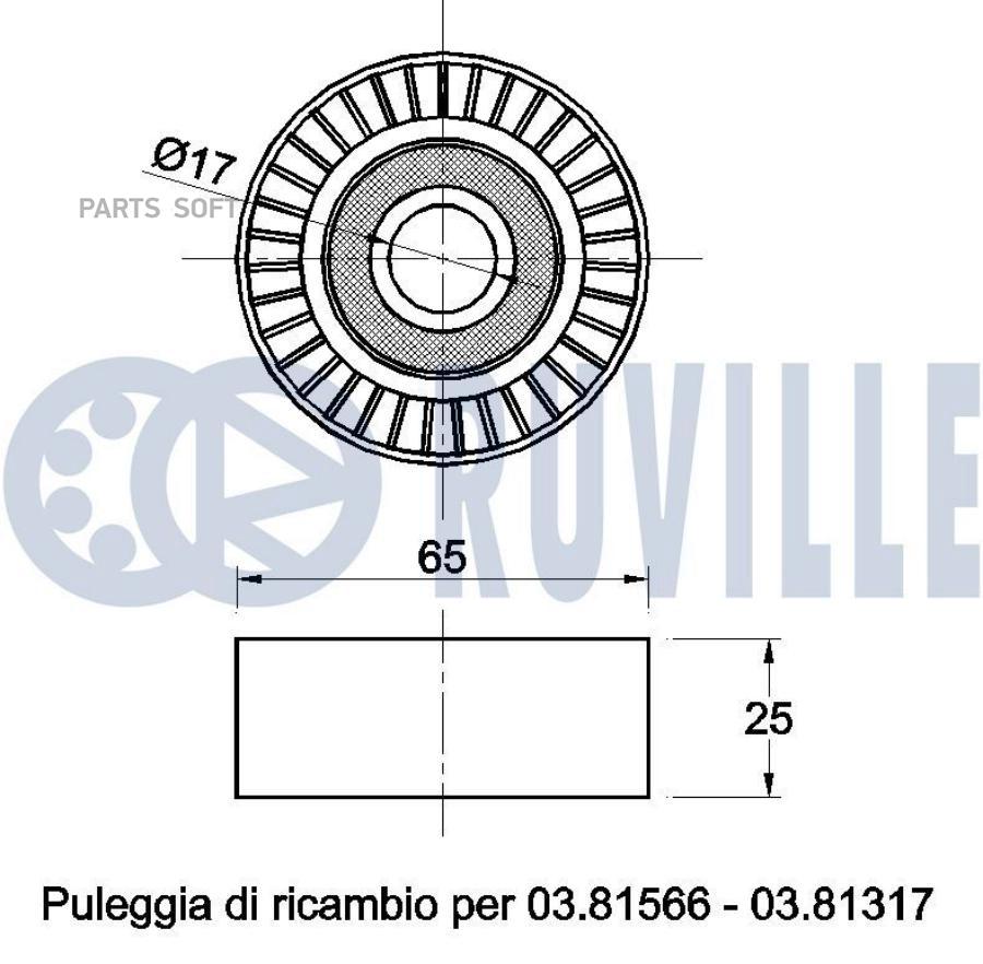 

Ролик Руч.ремня Citroen C3/C4/C5/Berlingo 1,6 2011 Ruville арт. 542268