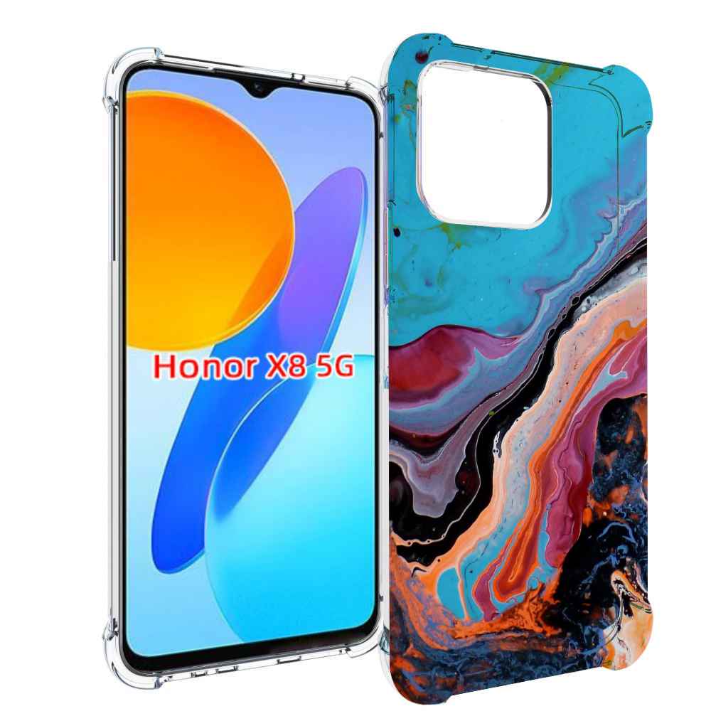 

Чехол MyPads смешанные краски для Honor X8 5G, Прозрачный, Tocco