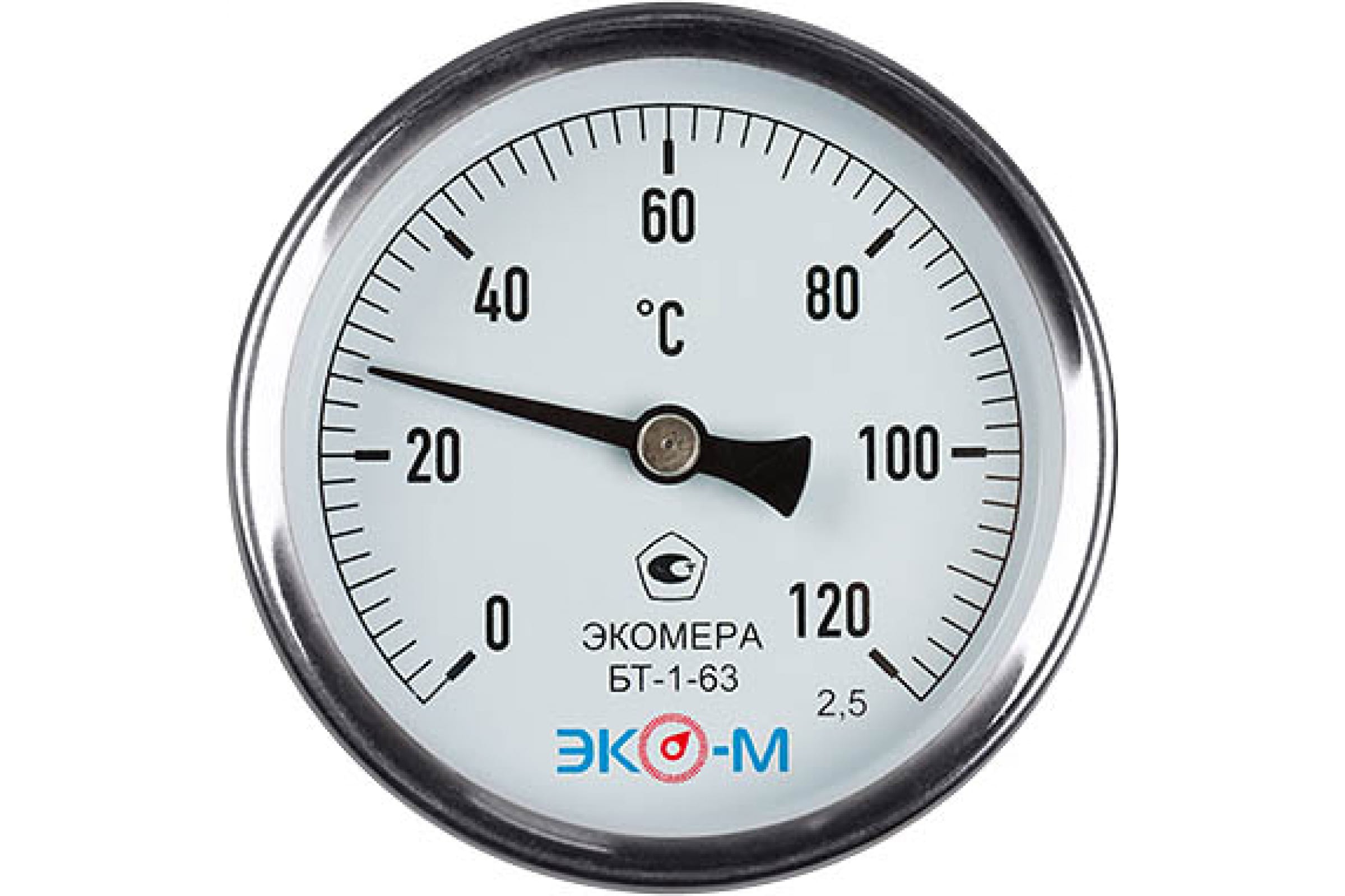 

ЭКО-М Термометр биметаллический ЭКОМЕРА БТ-1-63, 0-120C, L=80 БТ-1-63-120С-L80
