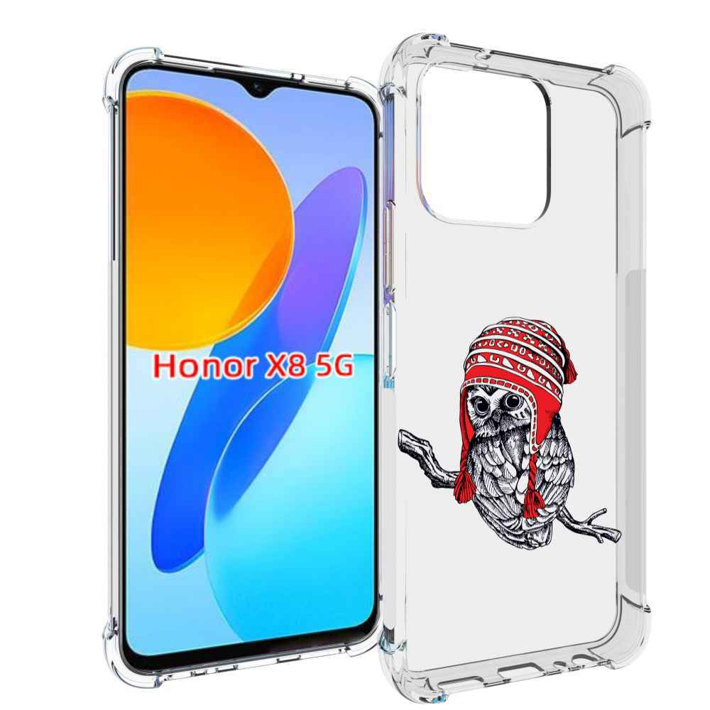 

Чехол MyPads сова-в-красной-шапке-на-веточке для Honor X8 5G, Прозрачный, Tocco