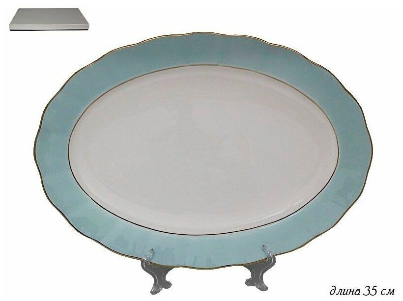

Овальное блюдо Lenardi Blue 35см, фарфор