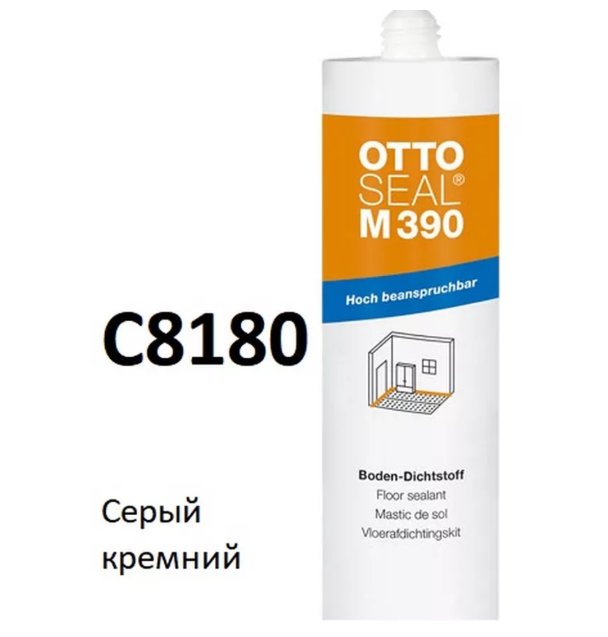 гибридный STP-герметик для напольных покрытий OTTOSEAL M390 C8180 (серый кремний), 310мл