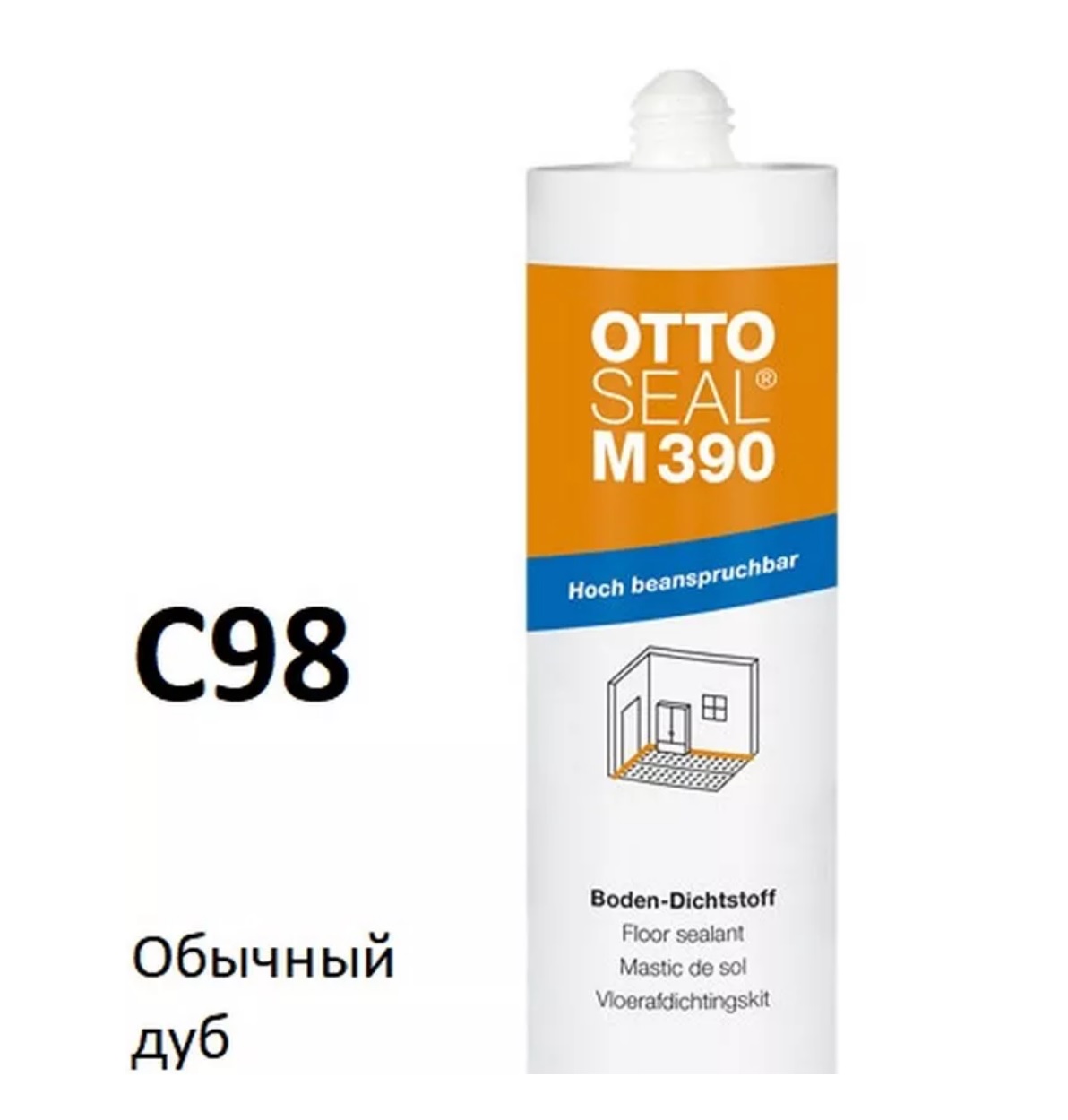 гибридный STP-герметик для напольных покрытий OTTOSEAL M390 C98 (обычный дуб), 310мл