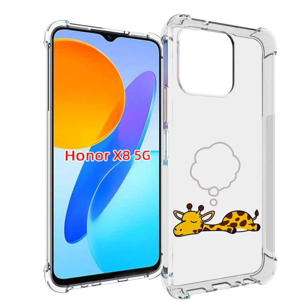 

Чехол MyPads спящий-жираф детский для Honor X8 5G, Прозрачный, Tocco