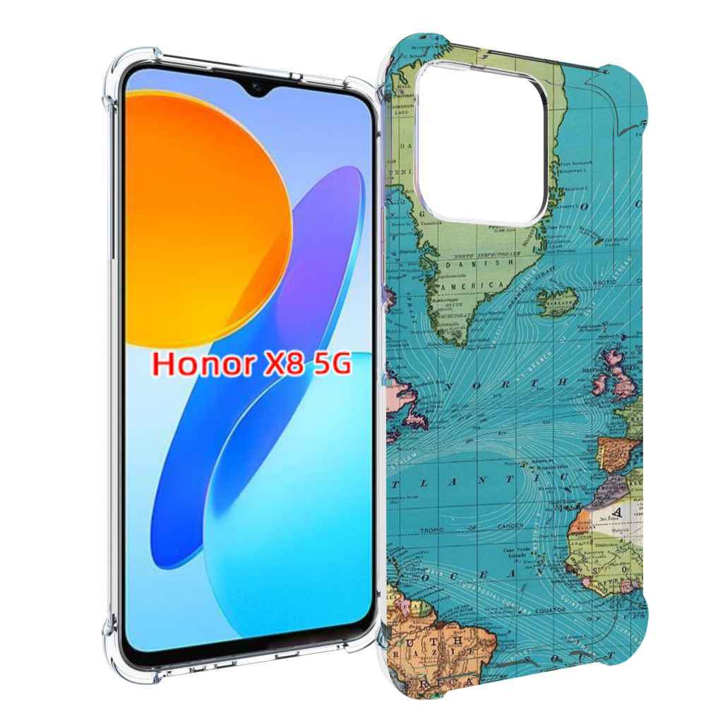 

Чехол MyPads старая карта земли для Honor X8 5G, Прозрачный, Tocco