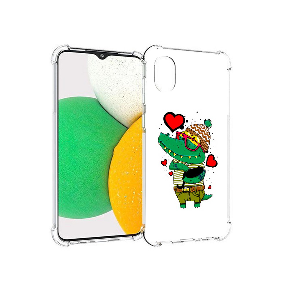 

Чехол MyPads Tocco для Samsung Galaxy A03 Core Влюбленный крокодил (PT224480.538.48), Прозрачный, Tocco