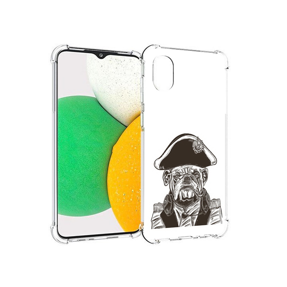 

Чехол MyPads Tocco для Samsung Galaxy A03 Core мопс генерал (PT224480.538.483), Прозрачный, Tocco