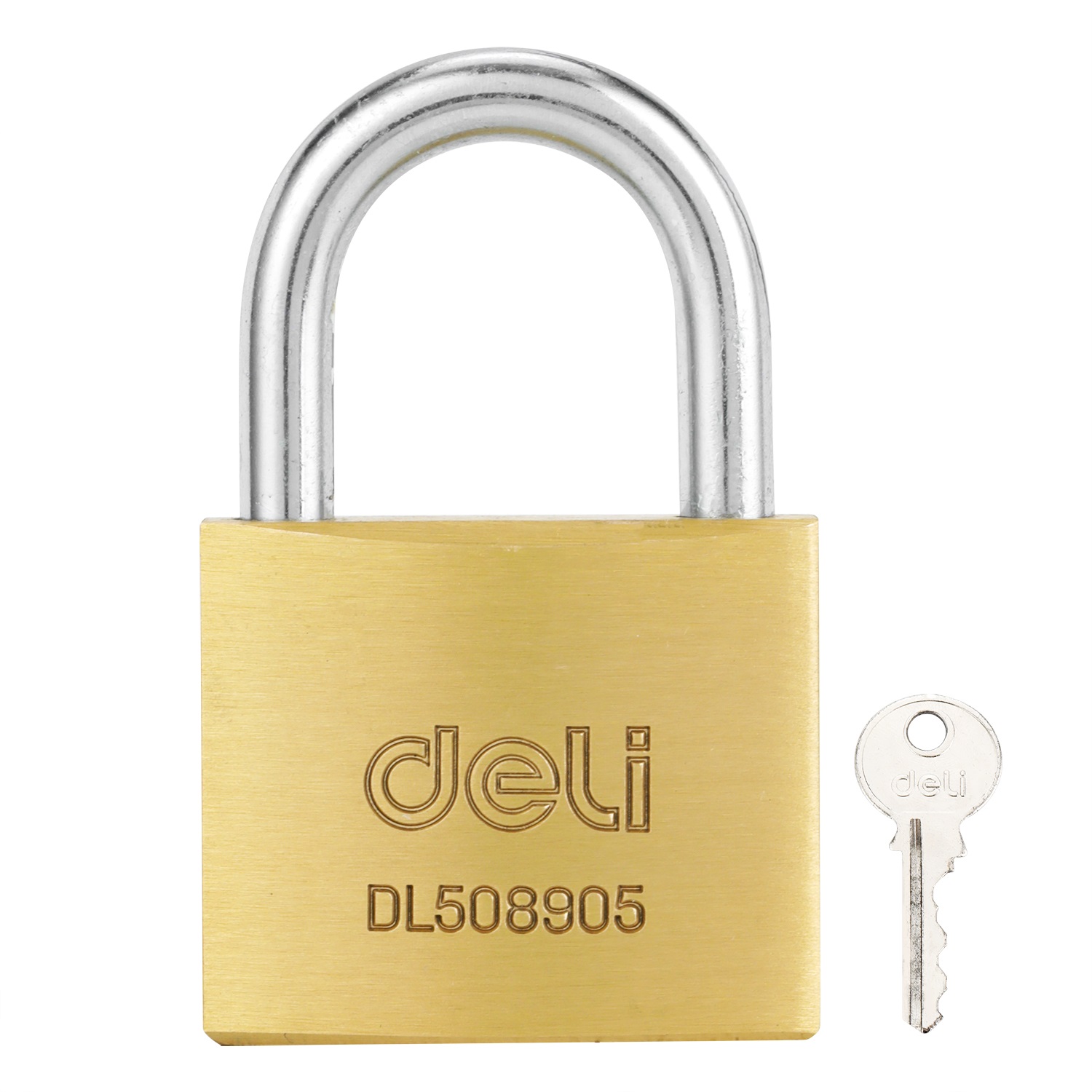 Замок навесной латунный Deli Tools DL508905 навесной замок deli dl508901 32 мм автомат личинка латунь 3 ключа защита от влаги