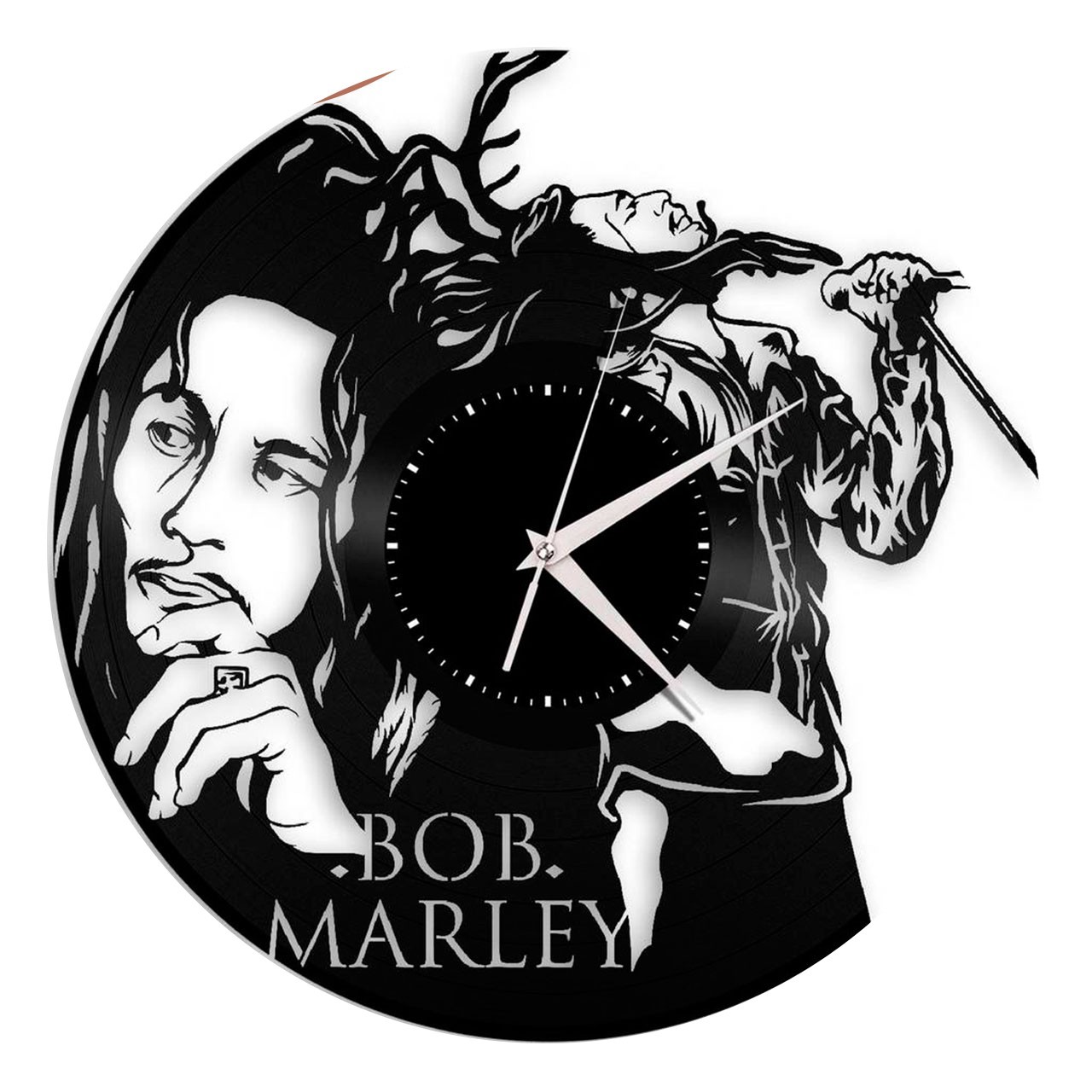 фото Часы из виниловой пластинки (c) vinyllab - bob marley