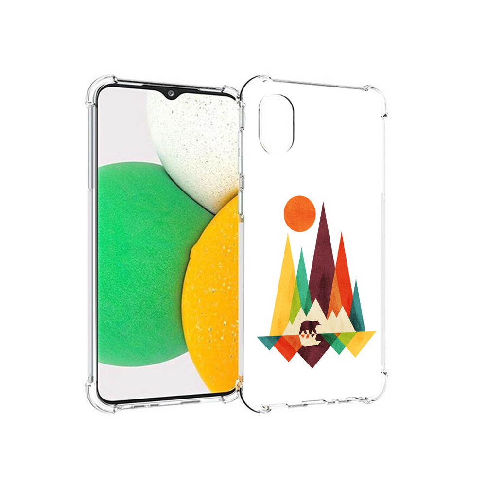 

Чехол MyPads Tocco для Samsung Galaxy A03 Core нарисованные горы с медведем, Прозрачный, Tocco