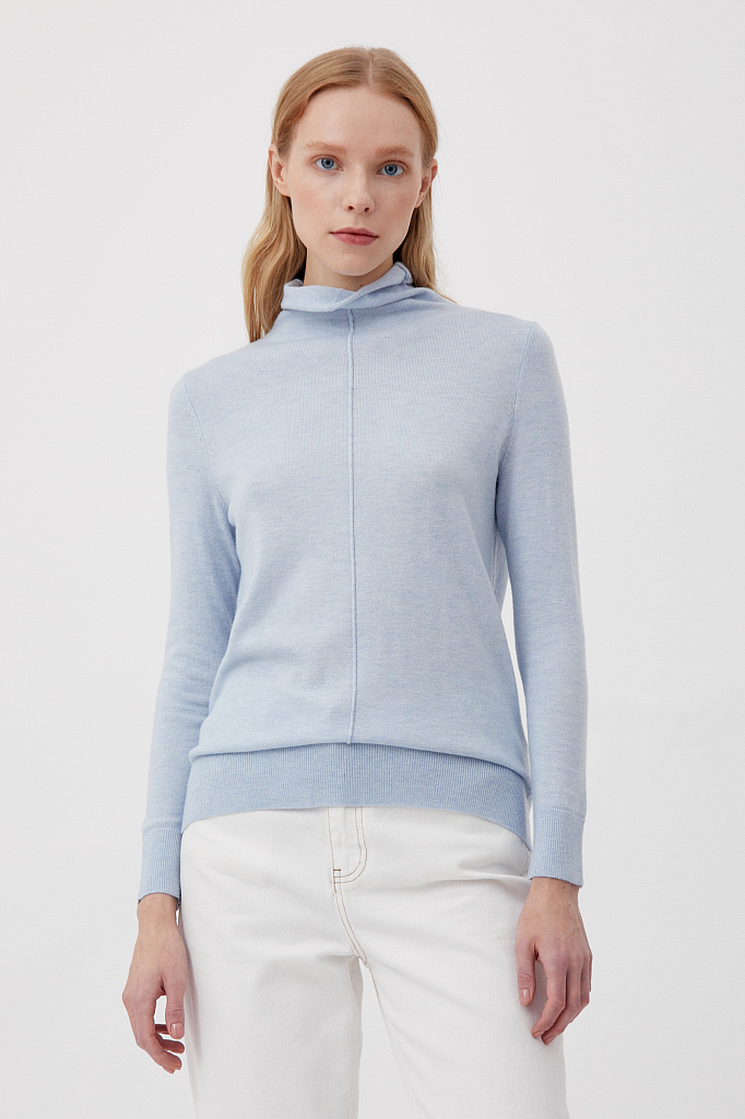 

Джемпер женский Finn Flare BAS-10108 голубой 2XL, BAS-10108