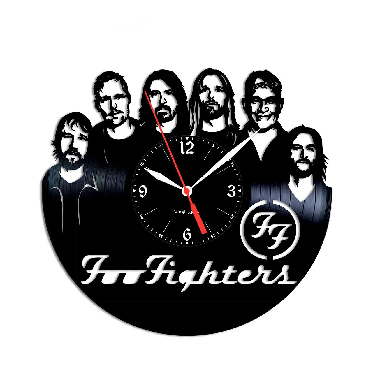 фото Часы из виниловой пластинки (c) vinyllab - foo fighters