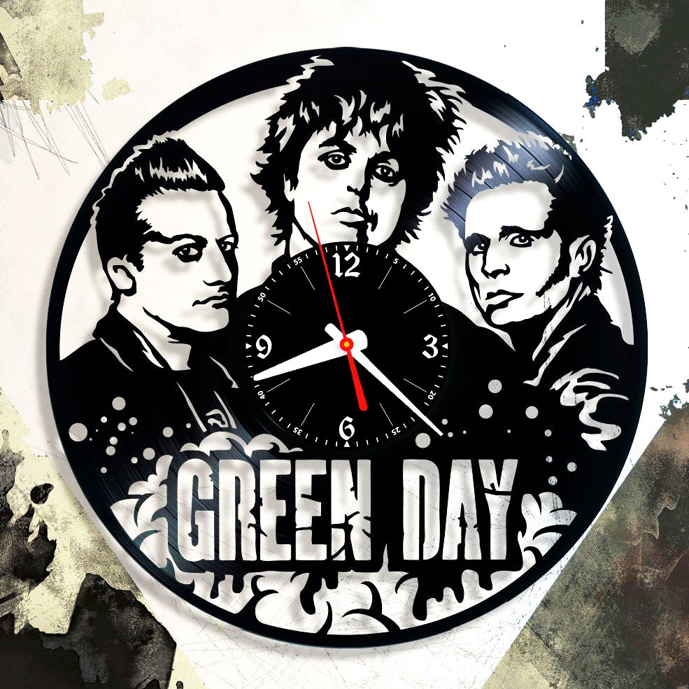 фото Часы из виниловой пластинки (c) vinyllab - green day