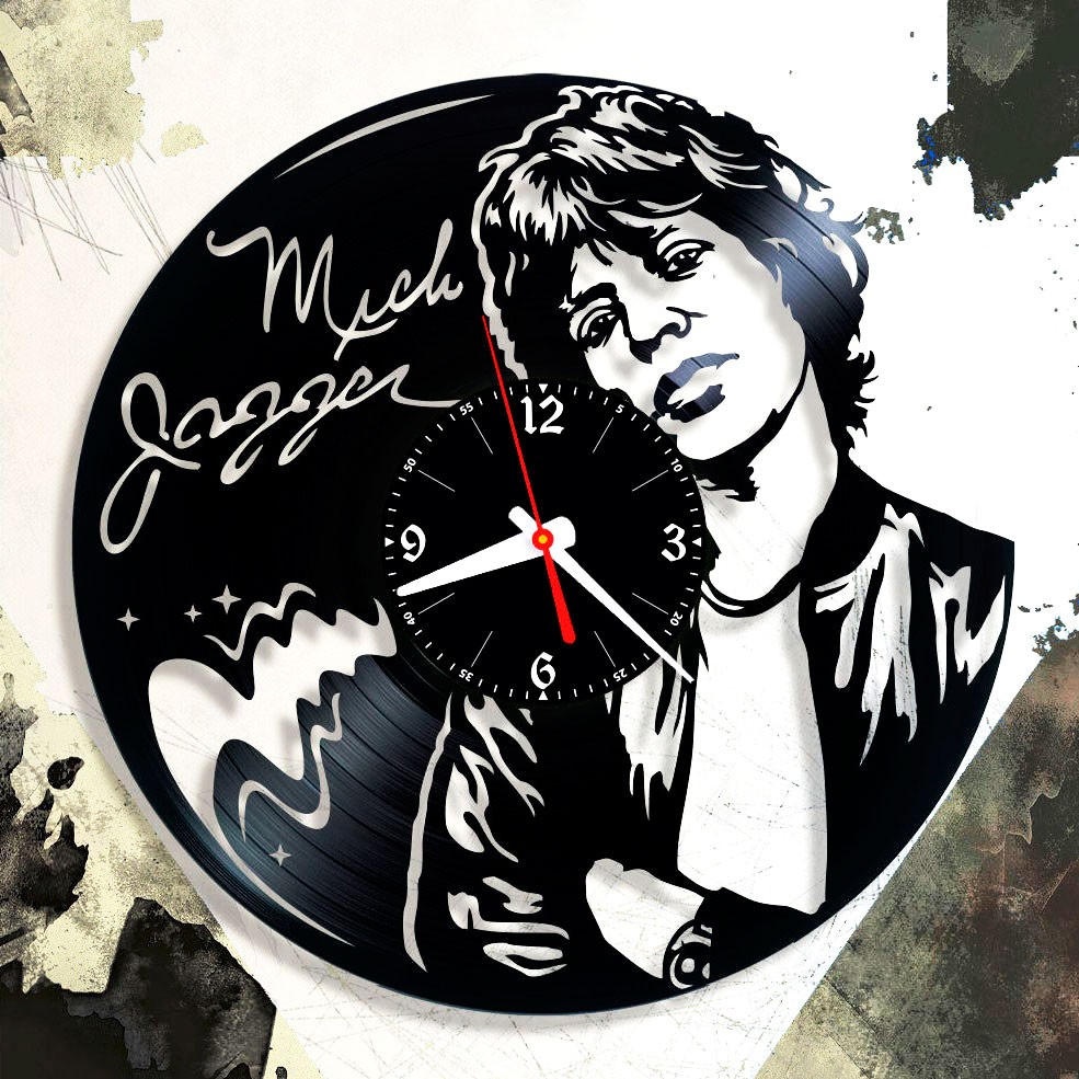 фото Часы из виниловой пластинки (c) vinyllab - mick jagger