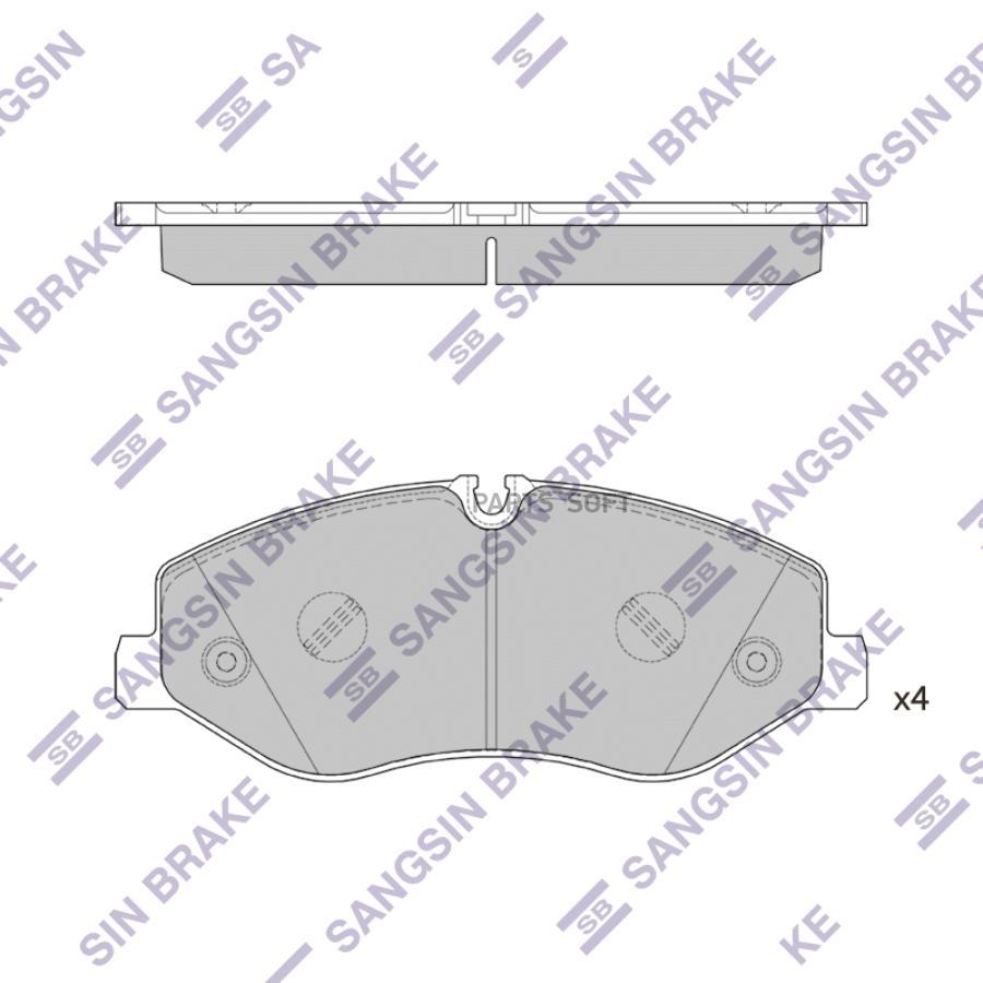 

Колодки Тормозные Mercedes V-Class (W447) 14- Передние Sangsin Brake Sp2579