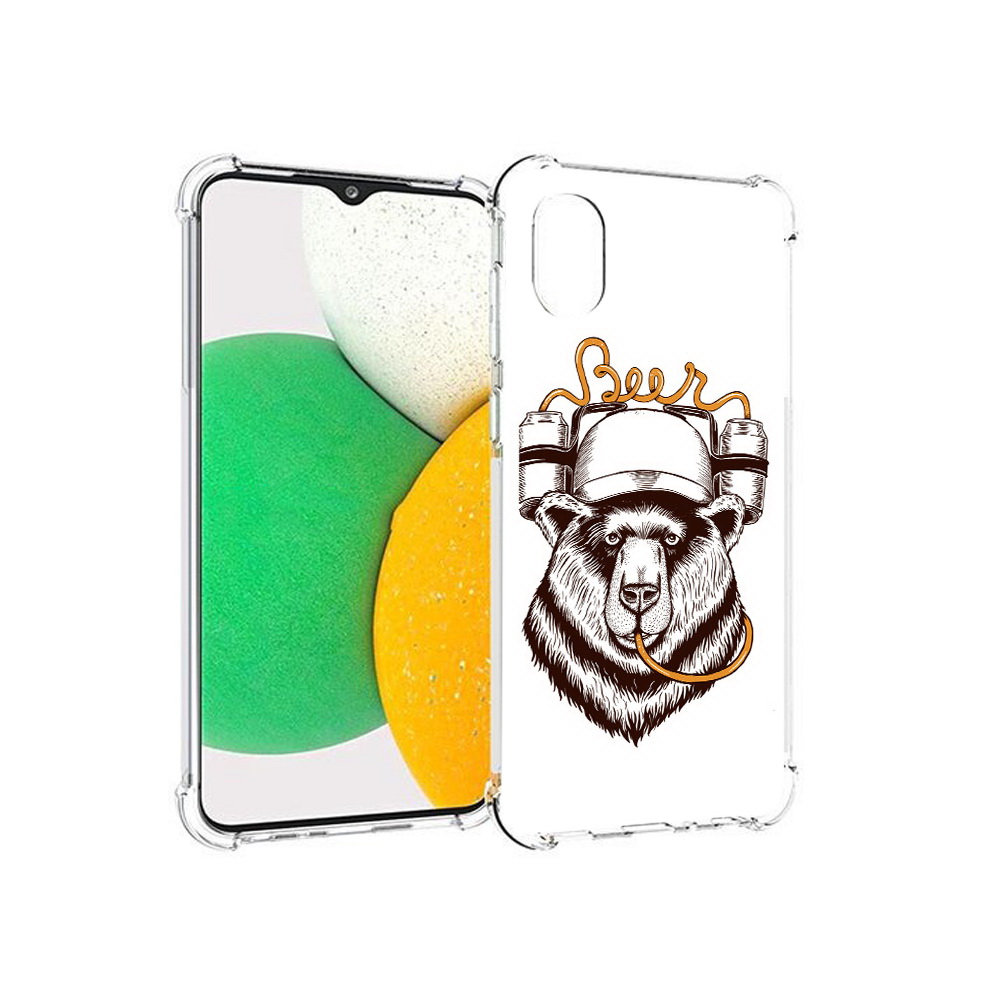 

Чехол MyPads Tocco для Samsung Galaxy A03 Core пивной медведь (PT224480.538.538), Прозрачный, Tocco
