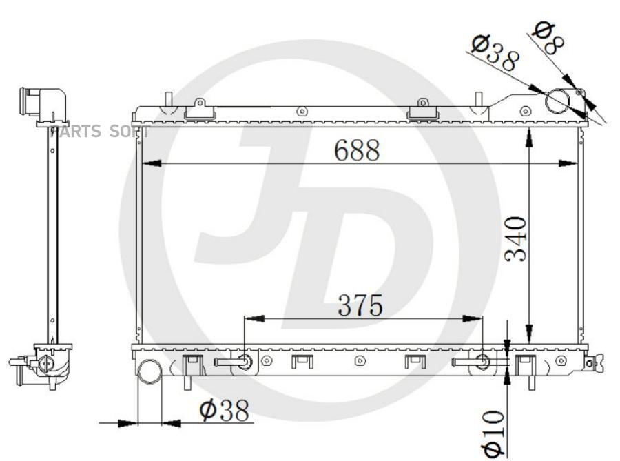 Радиатор Двигателя A/T Just Drive арт. JPR0024