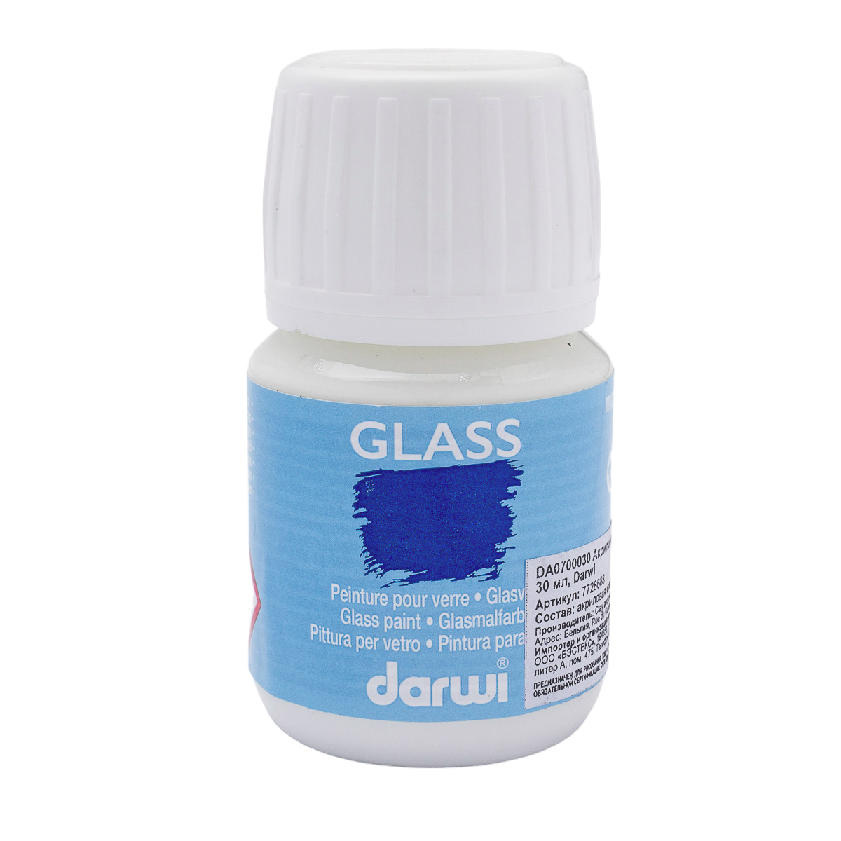 

DA0700030 Краска для стекла Darwi GLASS, 30мл (010 белый)