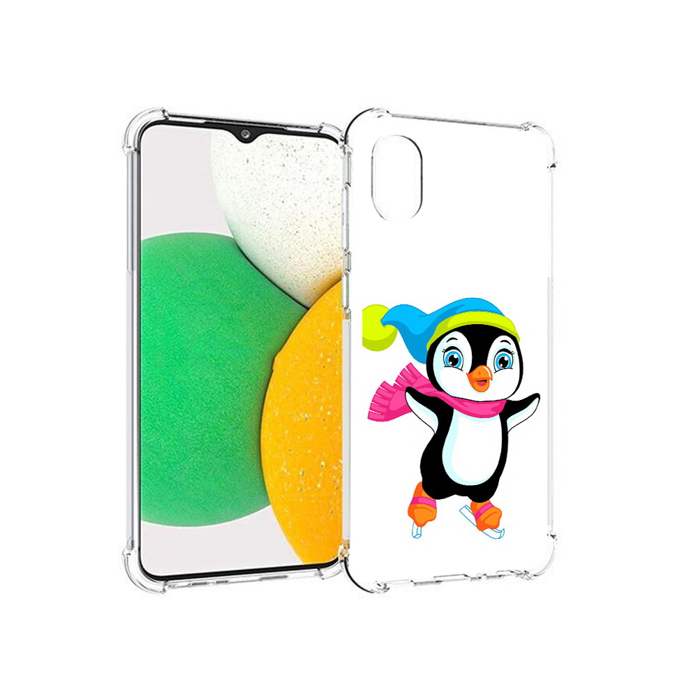

Чехол MyPads Tocco для Samsung Galaxy A03 Core пингвин на коньках (PT224480.538.540), Прозрачный, Tocco