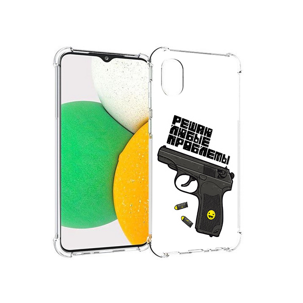 

Чехол MyPads Tocco для Samsung Galaxy A03 Core пистолет против проблем (PT224480.538.542), Прозрачный, Tocco
