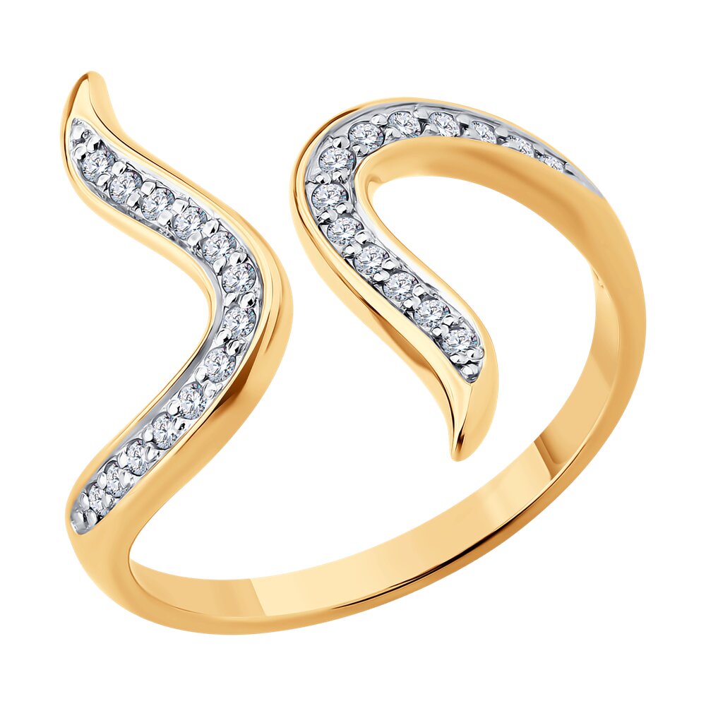 

Кольцо из золота р. 18 Diamant 51-110-02905-1, фианит, 51-110-02905-1