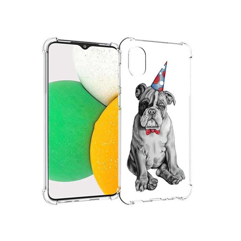 

Чехол MyPads Tocco для Samsung Galaxy A03 Core праздничный щенок (PT224480.538.554), Прозрачный, Tocco