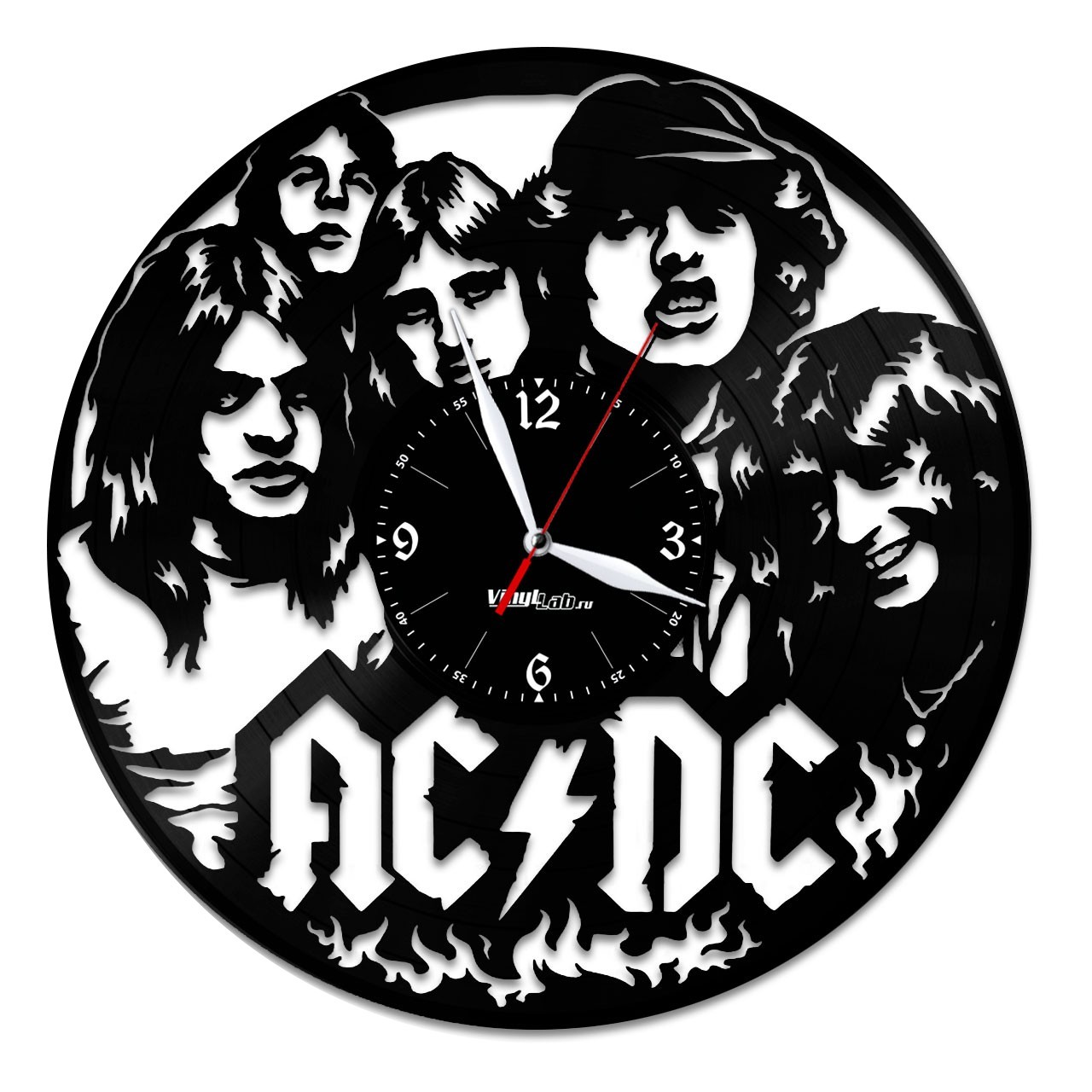 фото Часы из виниловой пластинки (c) vinyllab - ac/dc