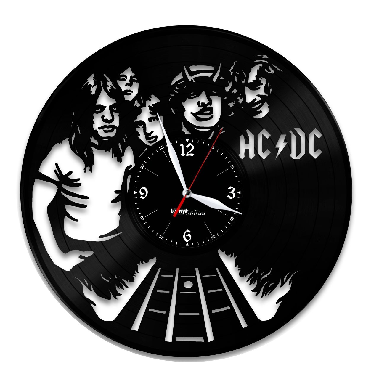 фото Часы из виниловой пластинки (c) vinyllab - ac/dc