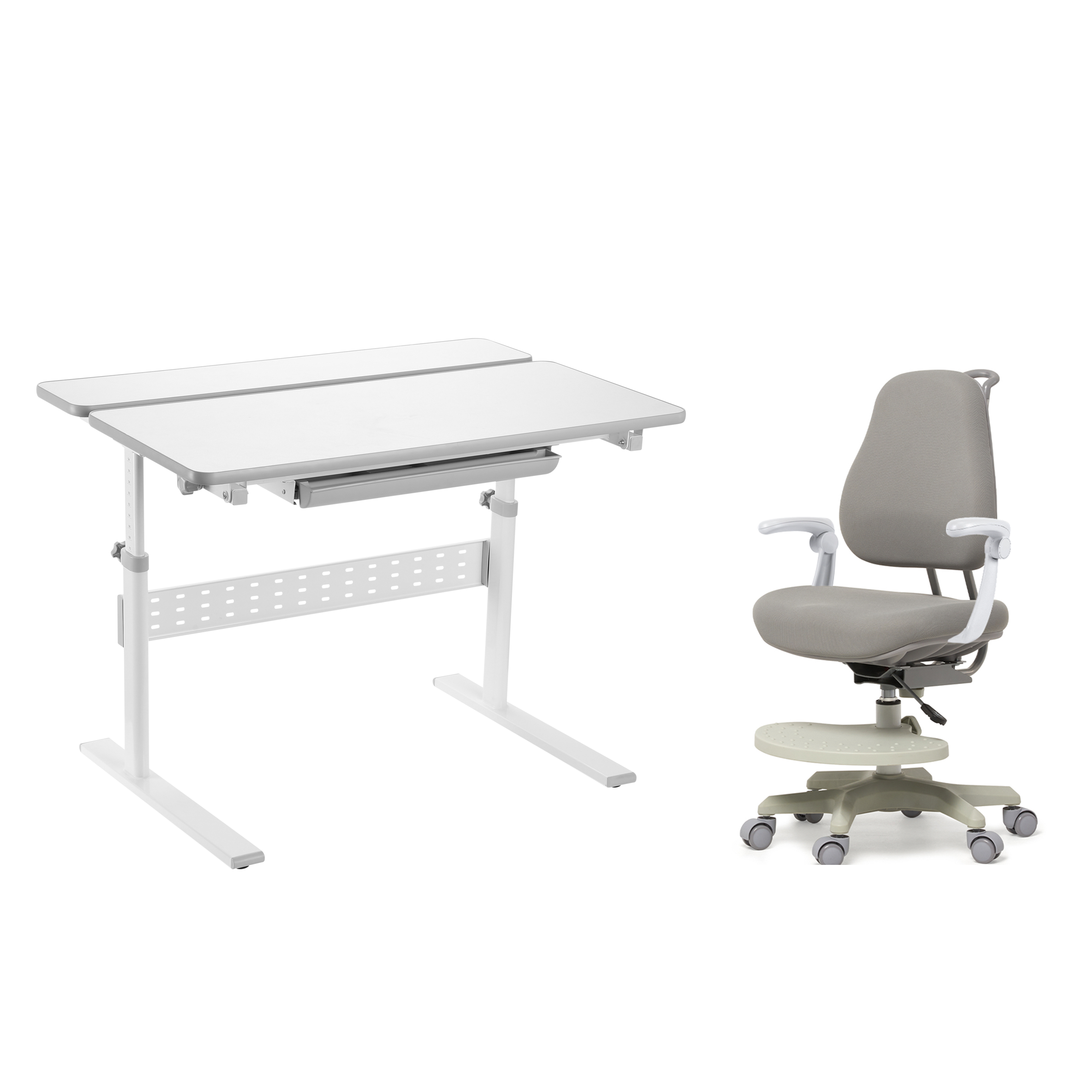 

Регулируемый по высоте парта и кресло с подлокотниками FunDesk, Colore + Paeonia, Grey, Colore + Paeonia