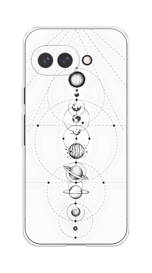 

Чехол на Google Pixel 9a Парад планет, Серый, 272250-1