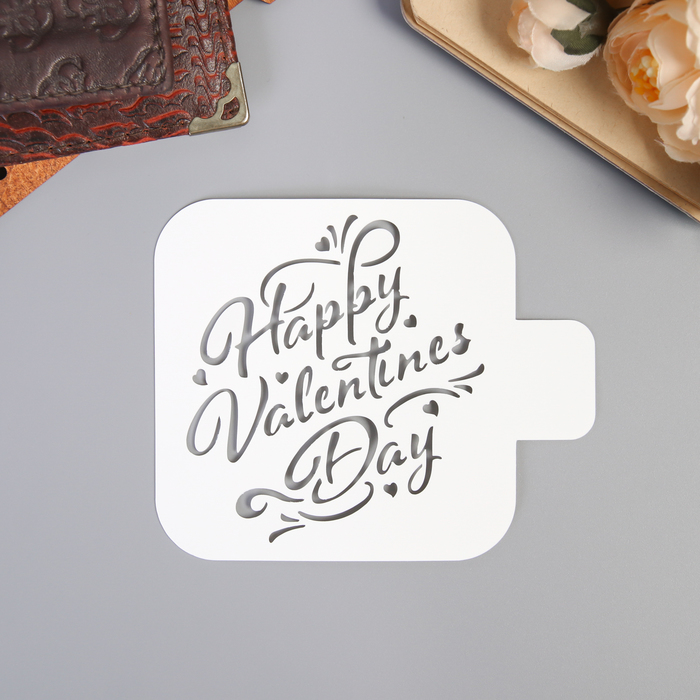 

Трафарет пластик "Happy Valentines Day" 9х9 см, Твори сейчас