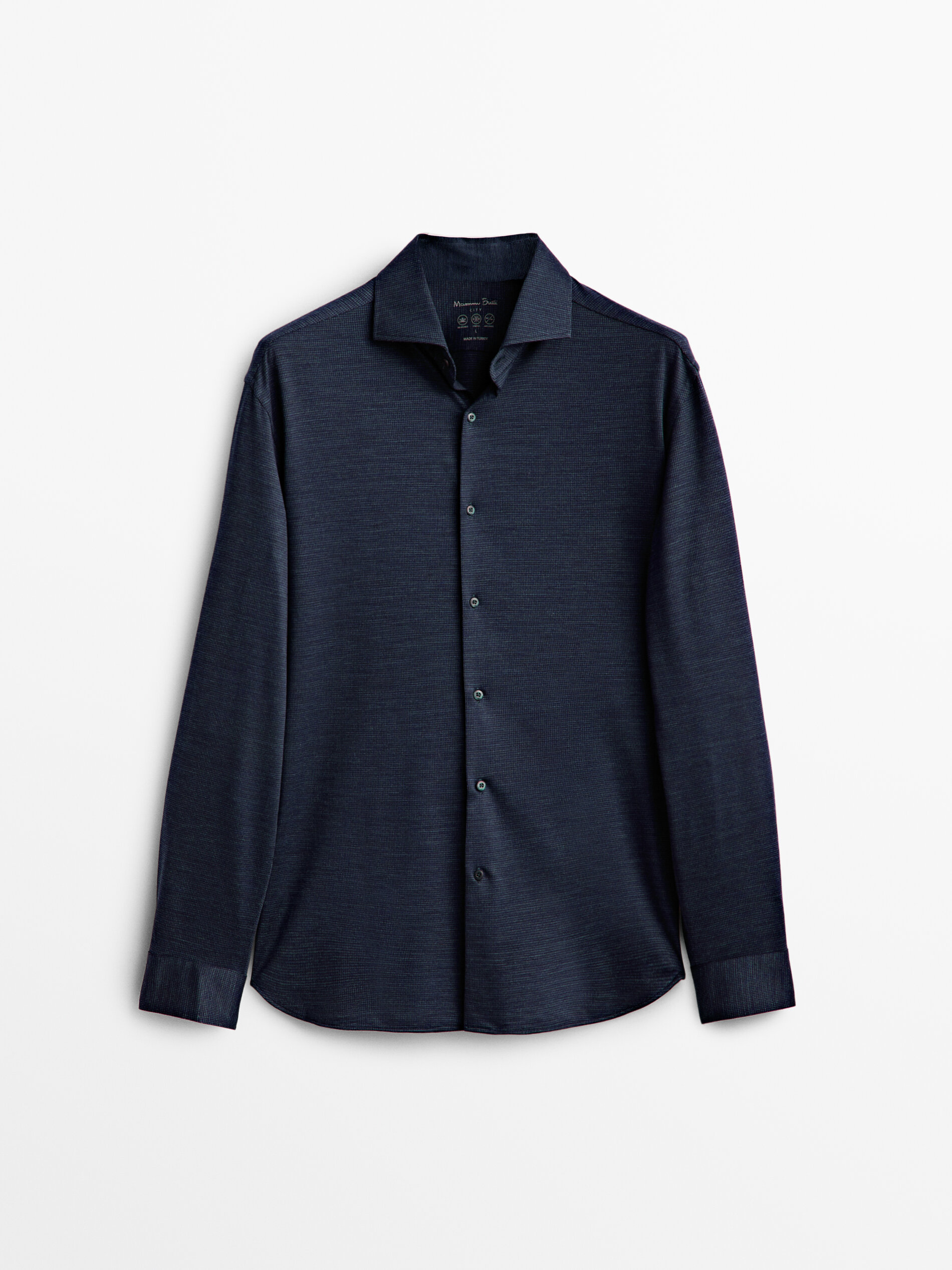 

Рубашка мужская Massimo Dutti 00165360405 синяя 2XL, 00165360405