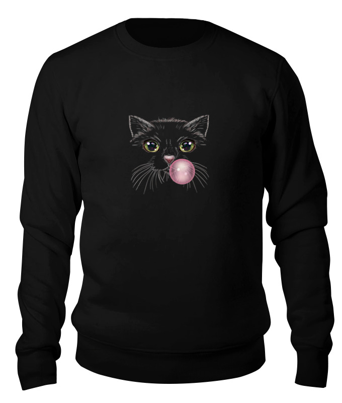 Свитшот унисекс Printio Чёрная кошка черный XL