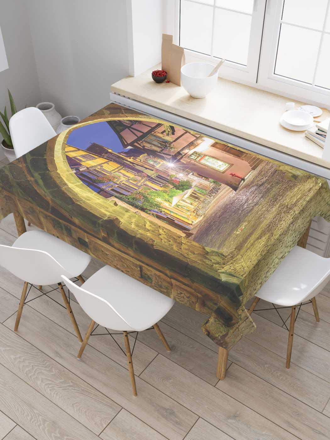 

Скатерть прямоугольная JoyArty "Безлюдные переулки" из сатена, 120x145 см, Коричневый, Безлюдные переулки