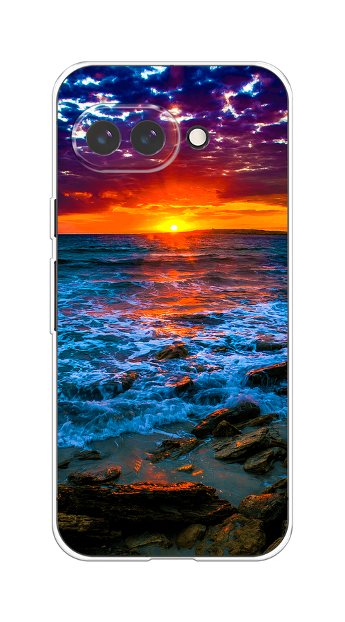 

Чехол на Google Pixel 9a Закат 1, Оранжевый;синий, 272250-1