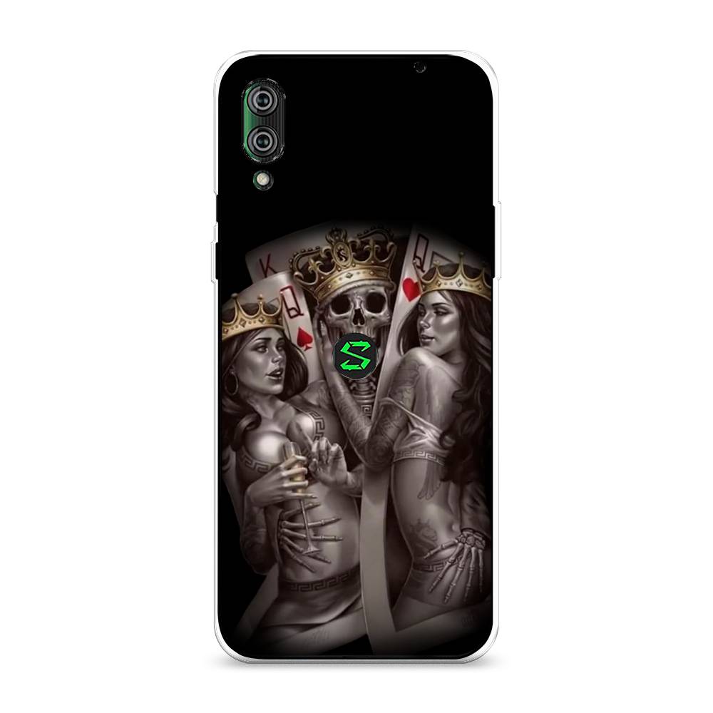 

Чехол на Xiaomi Black Shark 2"Карты король и королевы", Серый;желтый, 36450-6