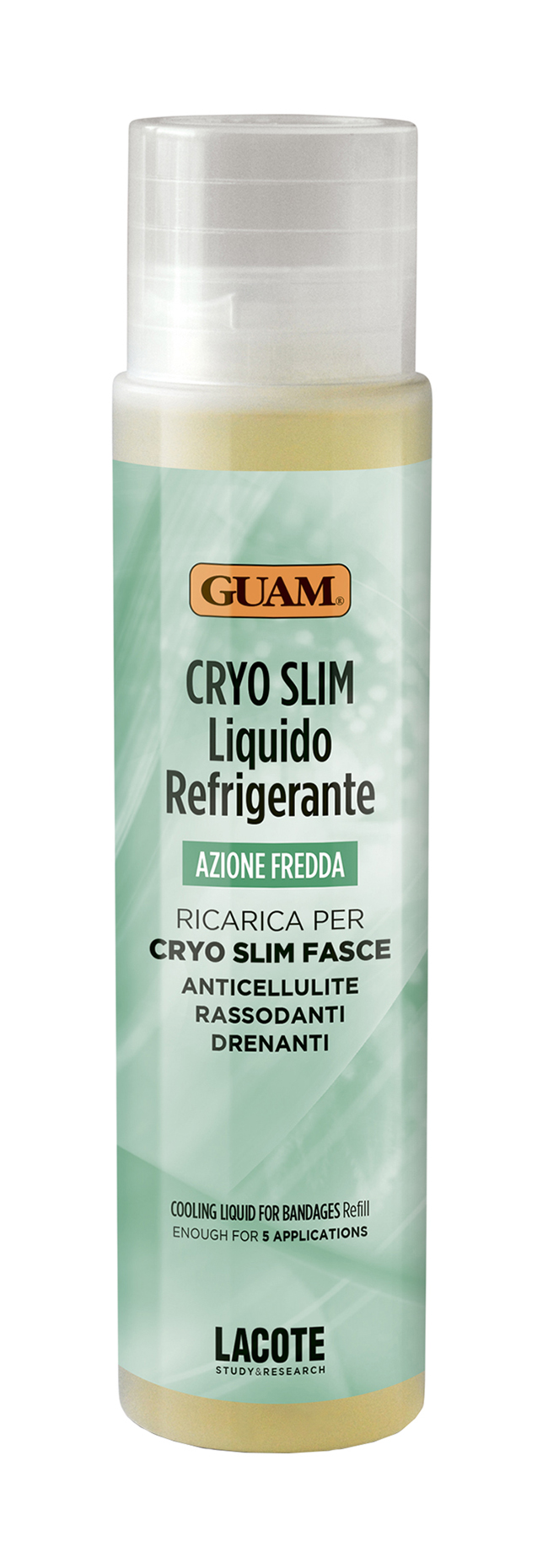 Жидкость для проведения процедуры бинтования Guam Azione Fredda Cryo Slim Fasce 250мл waterdent жидкость для ирригатора вечерний детокс кокос флакон 500 мл