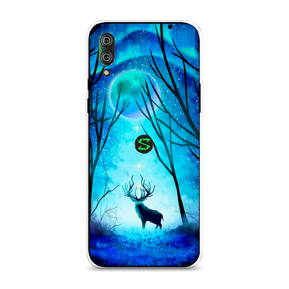 

Чехол на Xiaomi Black Shark 2"Олень северное сияние", Синий;черный;голубой, 36450-1