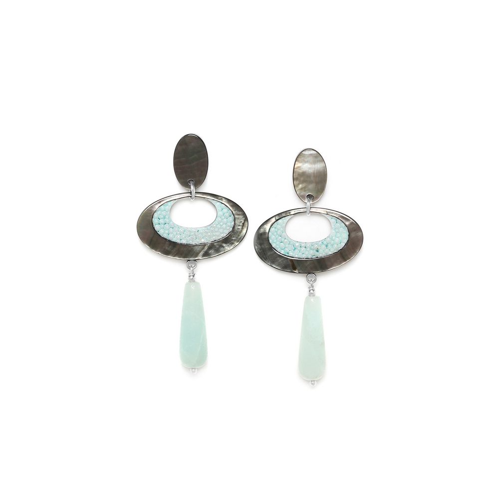 

Серьги из бижутерного сплава с амазонитом Nature Bijoux NB23.1-12-78342, NB23.1-12-78342