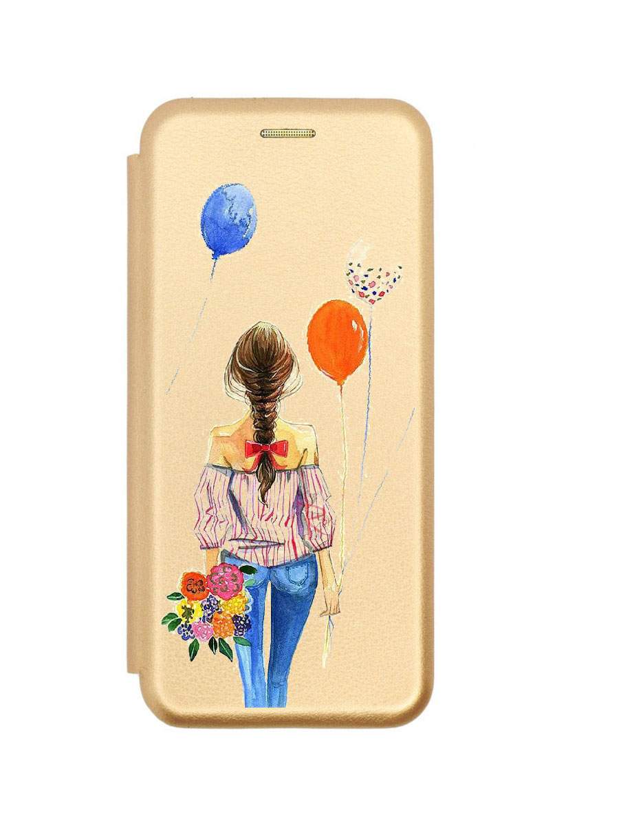 

Чехол для Samsung A12 золотистый 1319 ДЕВУШКА С ШАРАМИ, ZB-SAM-A12