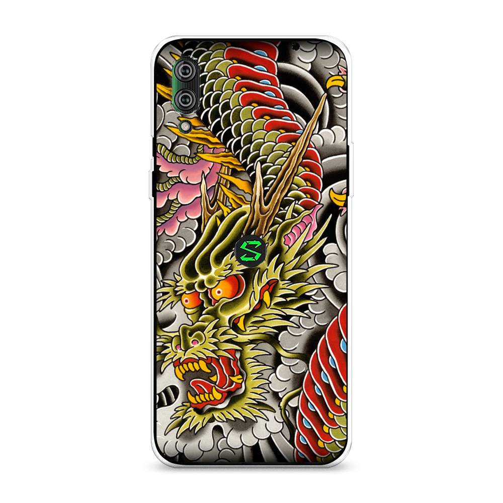 

Чехол на Xiaomi Black Shark 2"Японский дракон", Желтый;розовый;красный, 36450-4