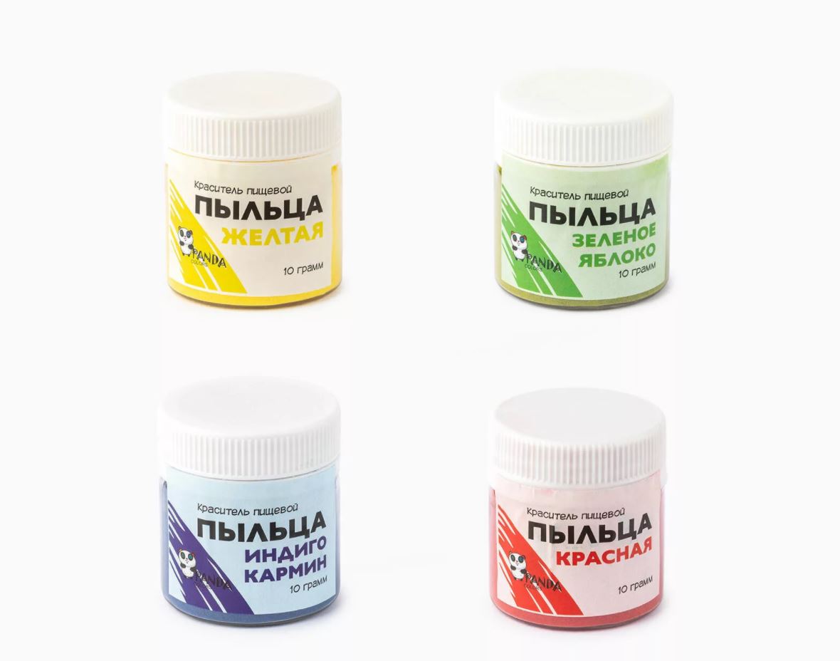 

Набор пищевых сухих красителей Panda Colors "Пыльца: классик", 4 цвета, 40 грамм, пыльца