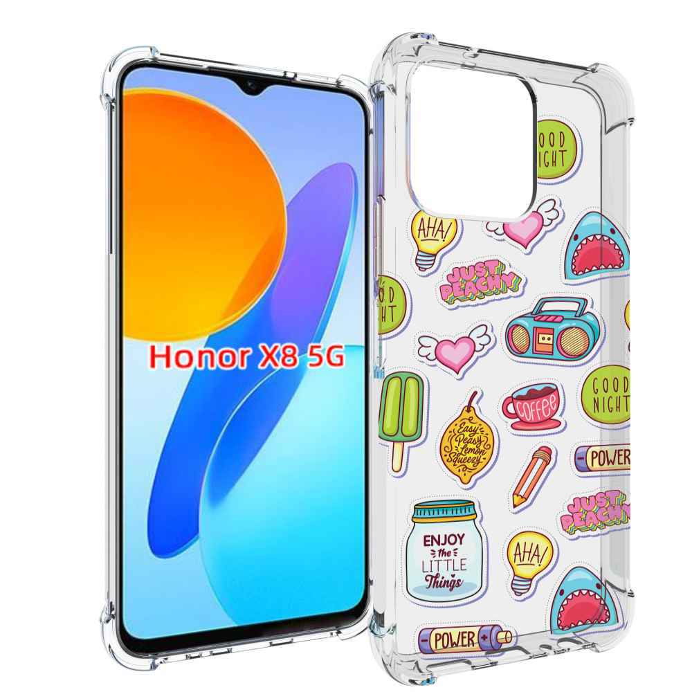 

Чехол MyPads стикер-пак для Honor X8 5G, Прозрачный, Tocco