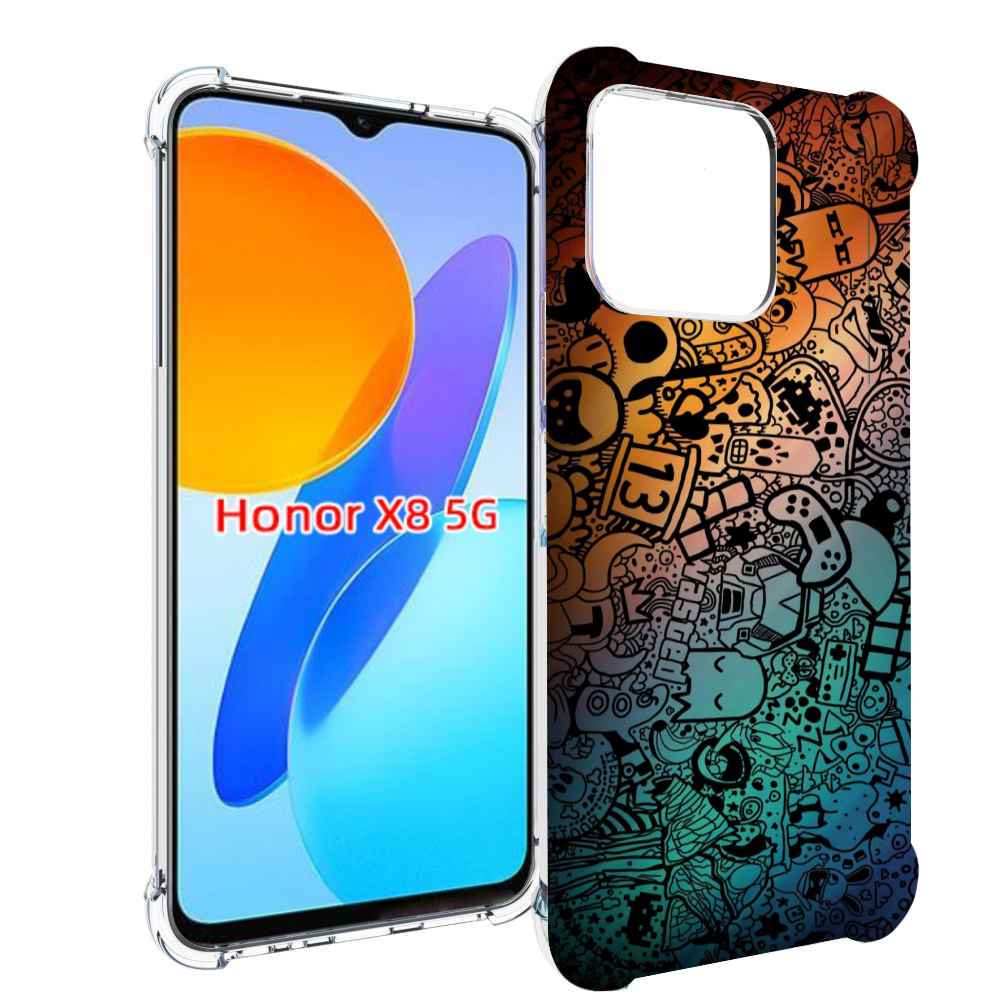 

Чехол MyPads стикеты в тени для Honor X8 5G, Прозрачный, Tocco