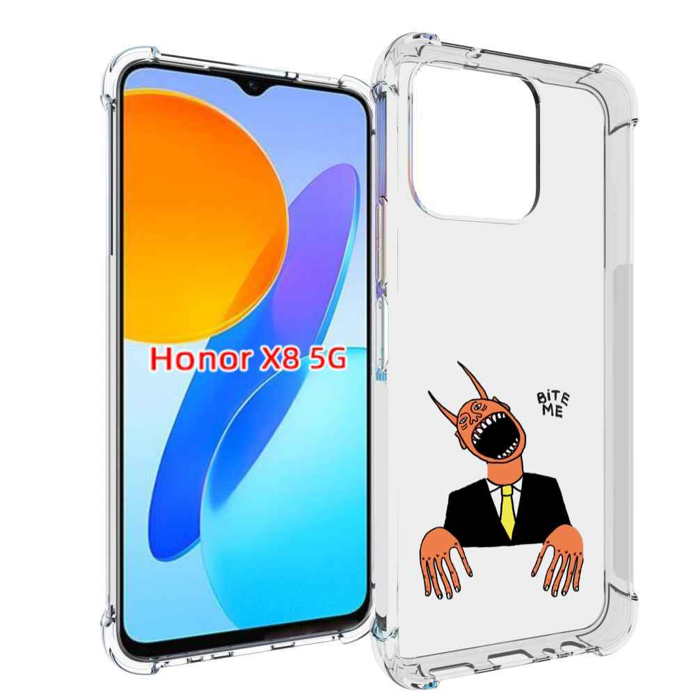 

Чехол MyPads странный чертик с длинными пальцами для Honor X8 5G, Прозрачный, Tocco