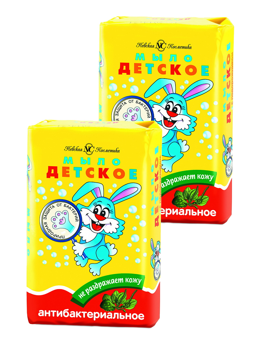 

Комплект Туалетное мыло Невская Косметика Детское антибактериальное 90 гр. х 2 шт.