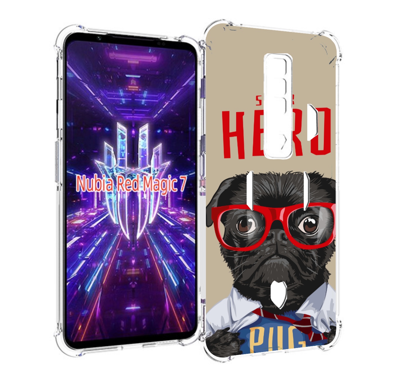 

Чехол MyPads Герой-PUG для ZTE Nubia Red Magic 7, Прозрачный, Tocco