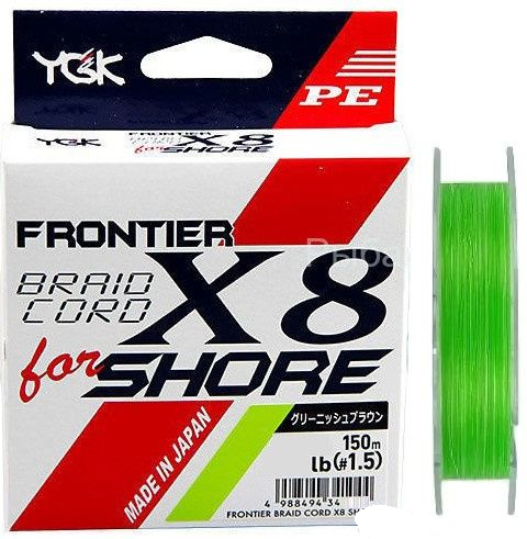 Шнур плетёный PE YGK - BRAID CORD X8 SHORE 150m #1.0 16 LB.