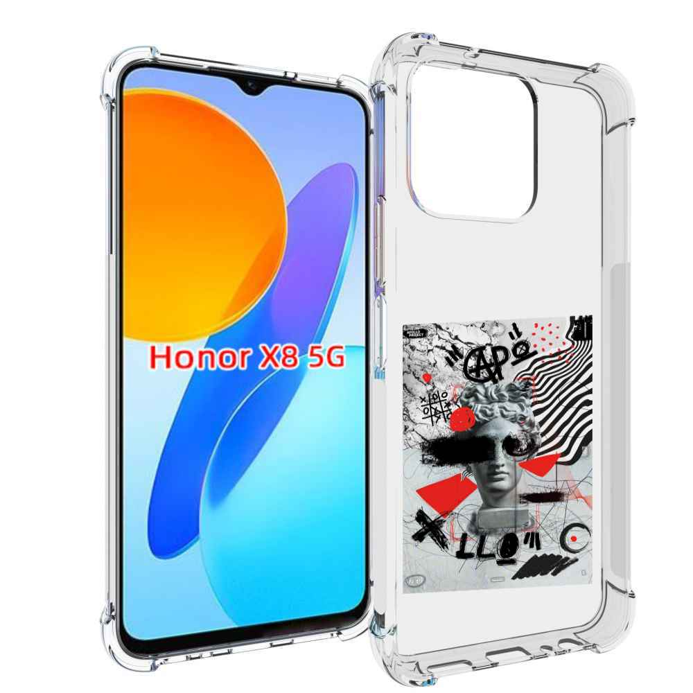 

Чехол MyPads стрит арт статуя для Honor X8 5G, Прозрачный, Tocco