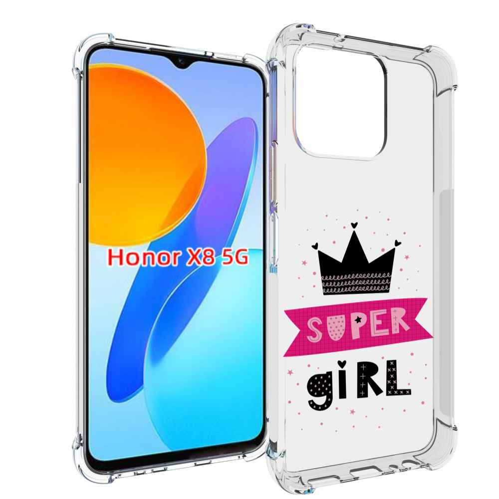 

Чехол MyPads супер-девчонка женский для Honor X8 5G, Прозрачный, Tocco